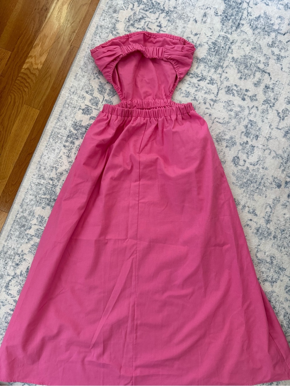 Hot Pink Dress with Open Back & Strapless